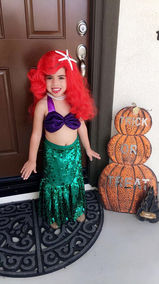 Ariel Costume/Mermaid birthday sequin skirt